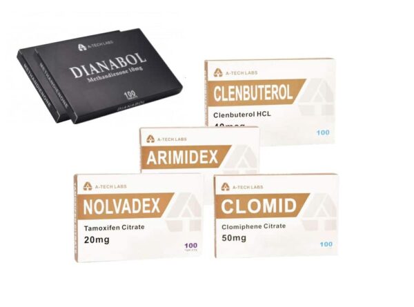PACCHETTO ORALE PER MUSCOLI SECCHI A TECH LABS DIANABOL CLENBUTEROLO PCT 8 SETTIMANE 1