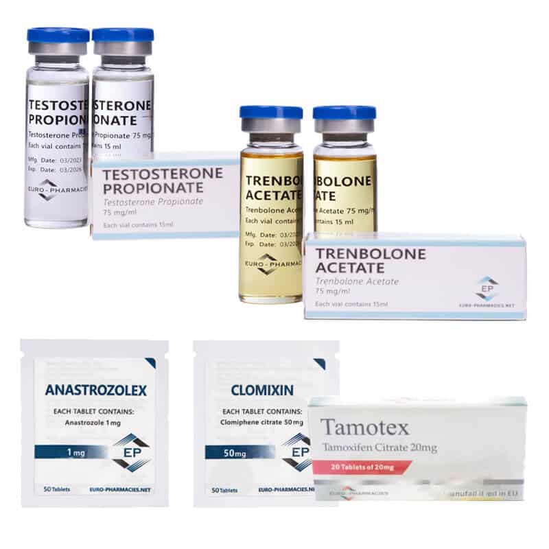 KIT PER L'AUMENTO DELLA MASSA MACINATA CON TESTOSTERONE PROPIONATO + TRENBOLONE ACETATO + PCT (6 settimane) Euro Pharmacies