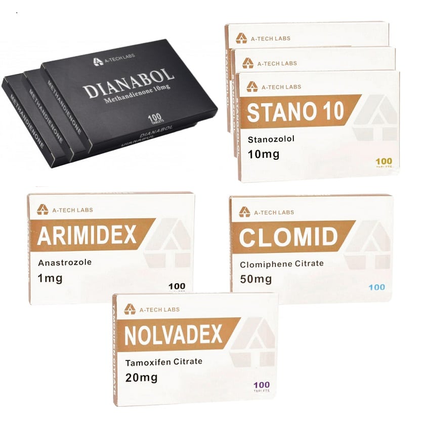 Pacchetto per l'aumento della massa muscolare magra Steroidi orali Dianabol Winstrol 8 settimane A Tech Labs 1
