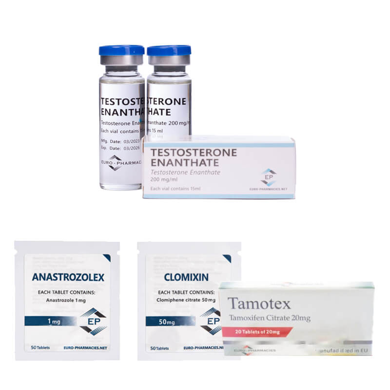 Kit per l'aumento di massa (INIEZIONE) TESTOSTERONE ENANTATO 250 + PROTEZIONE + PCT Euro Pharmacies