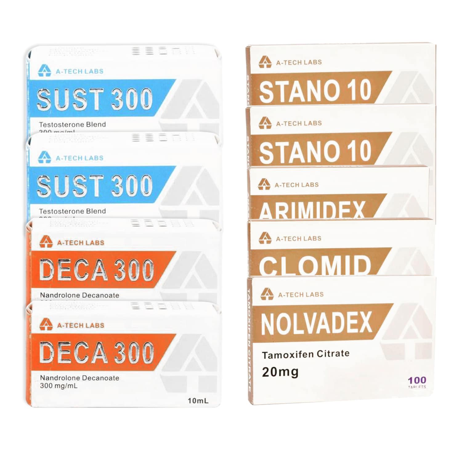 Pacchetto per l'aumento della massa muscolare magra (iniezione orale) Sustanon + Deca + Winstrol (8 settimane) A Tech