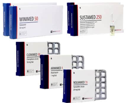 6 confezioni di livello II per l'aumento della massa magra, iniezioni di Sustanon Stanozololo, 8 settimane, Deus Medical 463×348