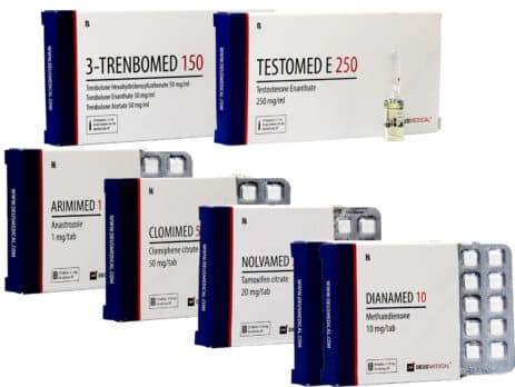 Confezione per aumento di massa secca INIEZIONE ORALE DIANABOL TEST E TRI TREN 10 settimane Deus Medical 463×348