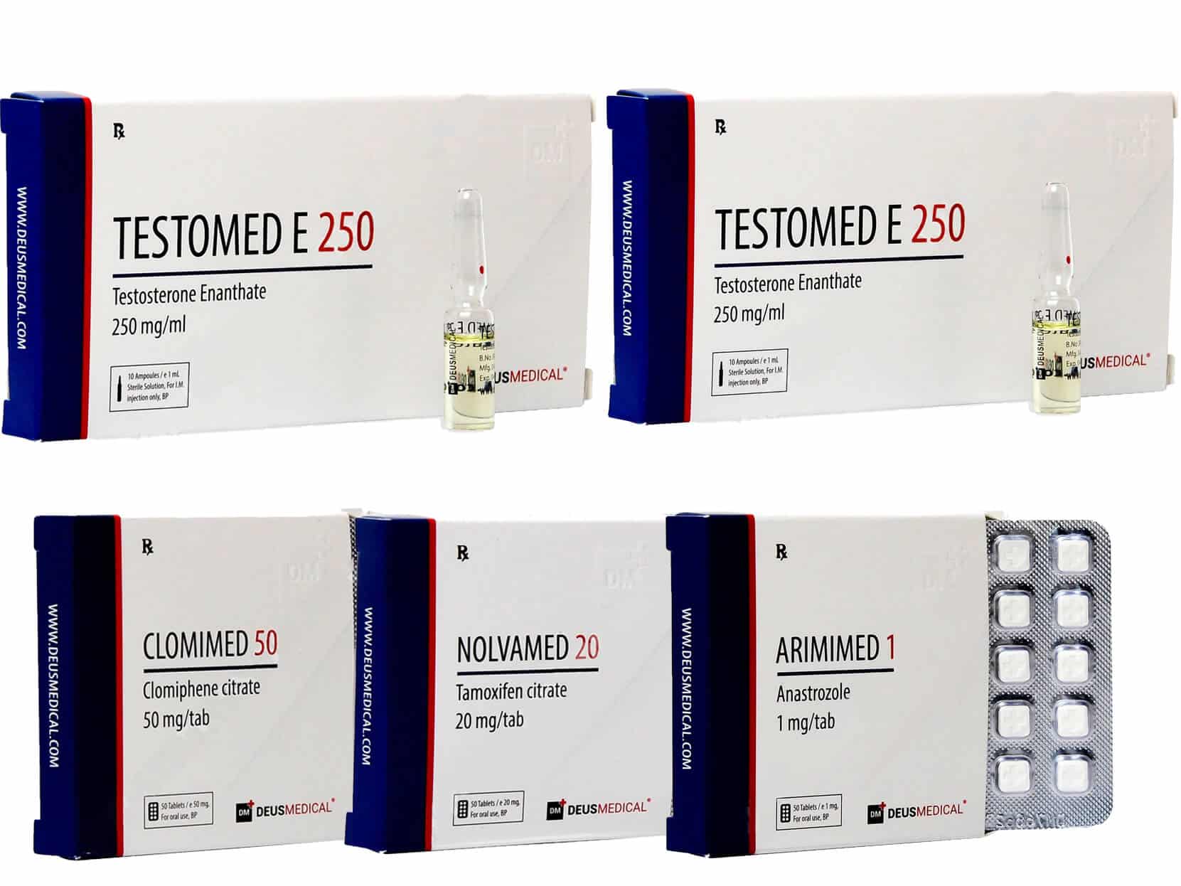 Pacchetto per l'aumento di massa muscolare 8 settimane Testosterone Enantato Protezione PCT Deus Medical