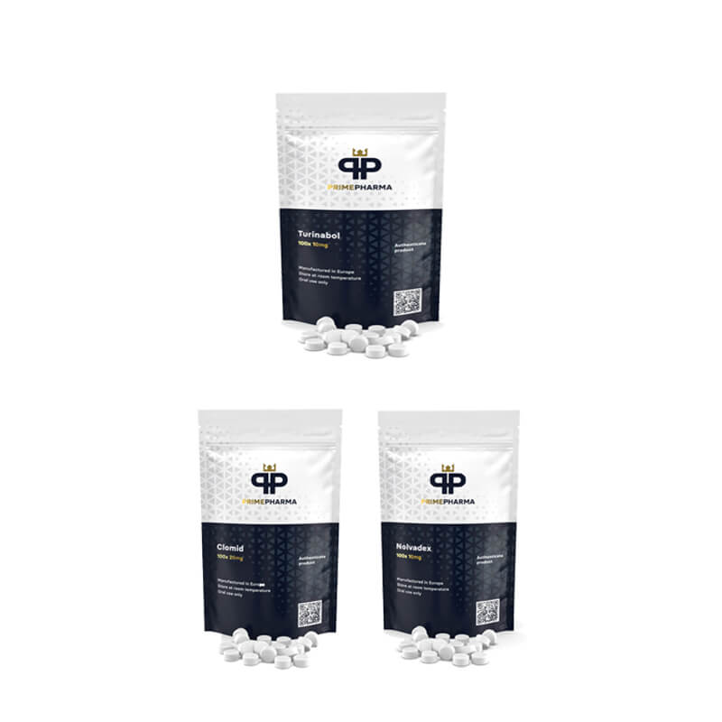 TURINABOL KIT PER L'AUMENTO DELLA MASSA DRITTA + PROTEZIONE + PCT (4 settimane) PRIME PHARMA