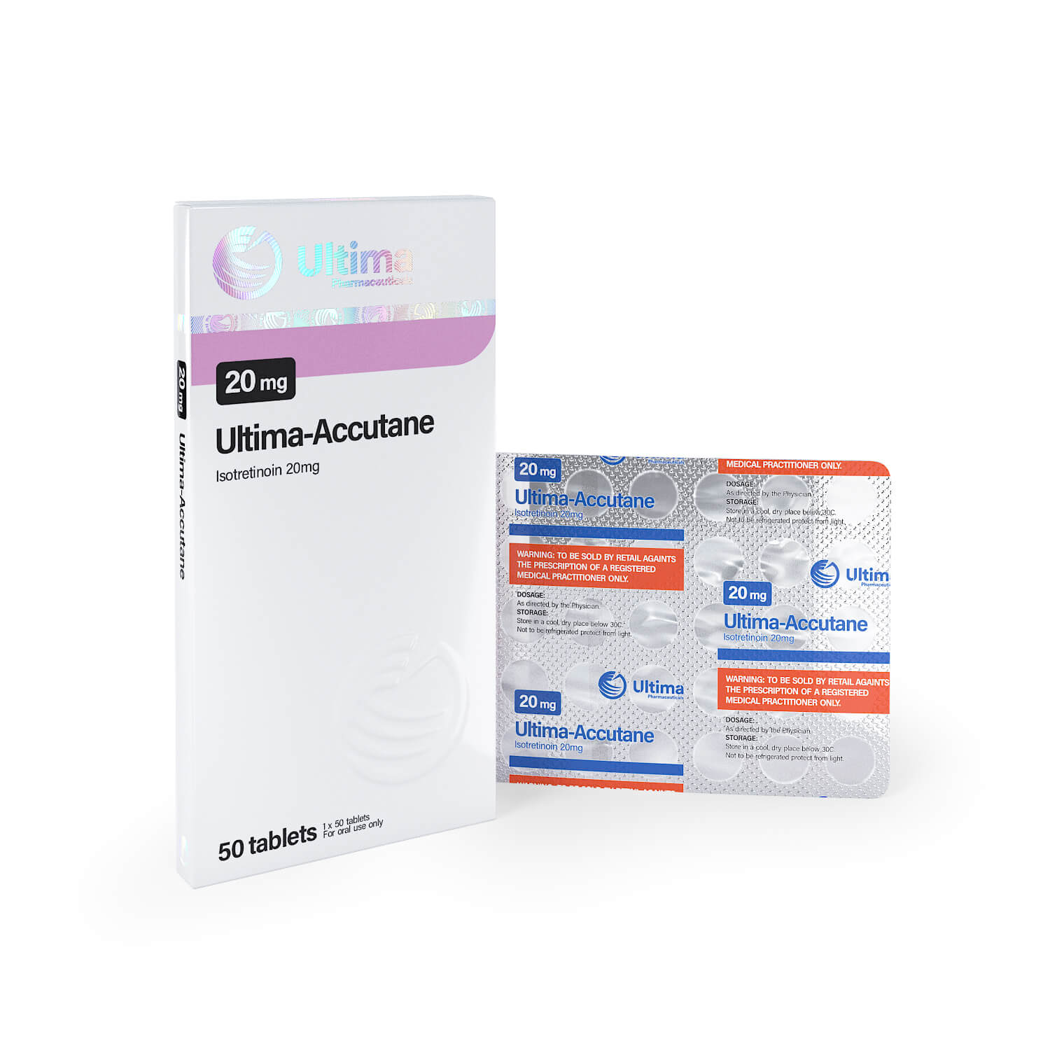 ultima accutane 50 pills x 20 mg