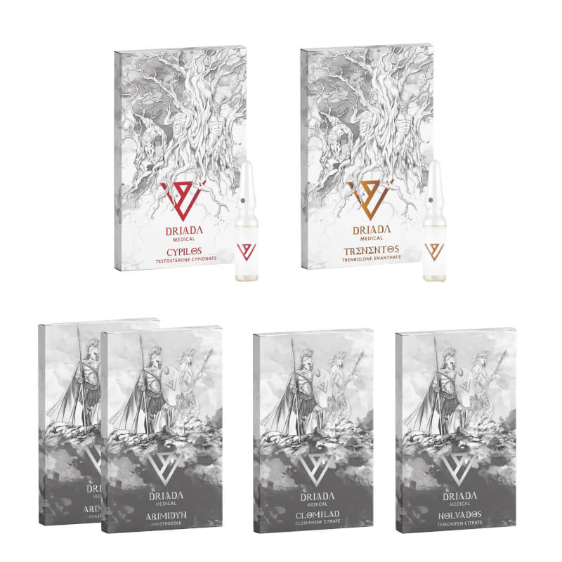 Kit per l'aumento di massa secca con testosterone cipionato e trenbolone enantato (10 settimane) DRIADA MEDICAL