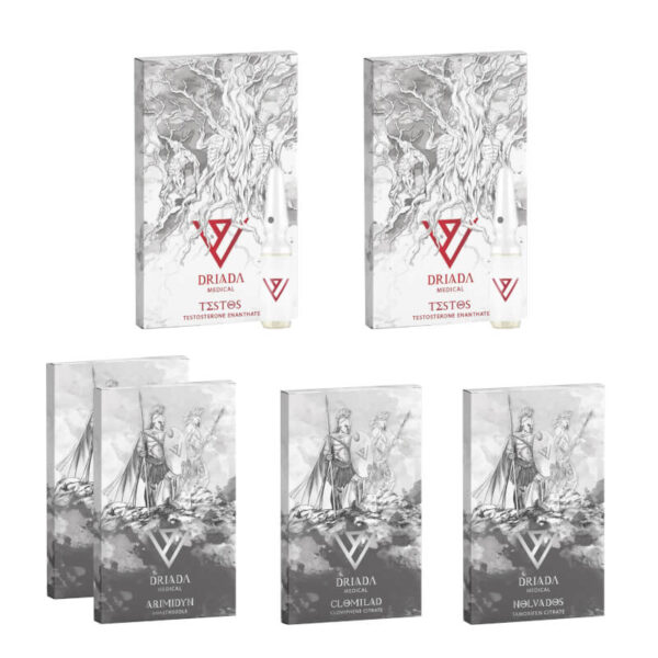 Pacchetto per l'aumento di massa (8 settimane) Testosterone Enantato + Protezione + PCT DRIADA MEDICAL