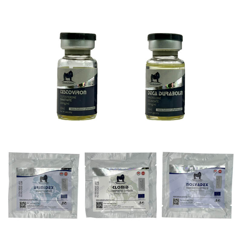 Pacchetto Baboon Pharma per l'aumento di massa muscolare in 8 settimane: INIEZIONE di Enantato 250 DECA