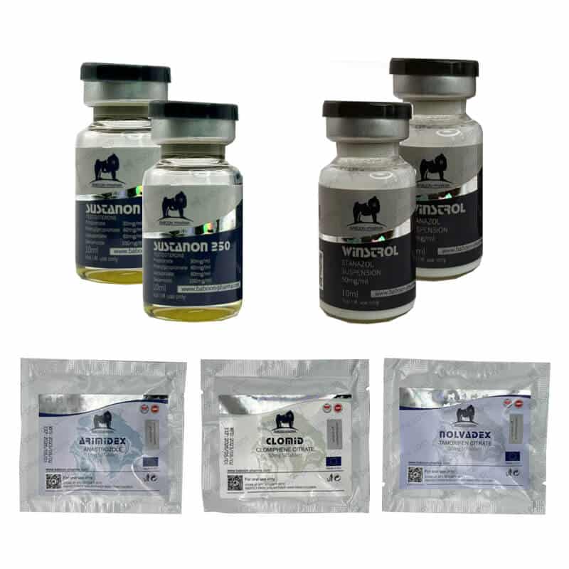Pacchetto per l'aumento di massa magra di livello II (iniezione) SUSTANON + WINSTROL + protezione + PCT (8 settimane) Baboon Pharma