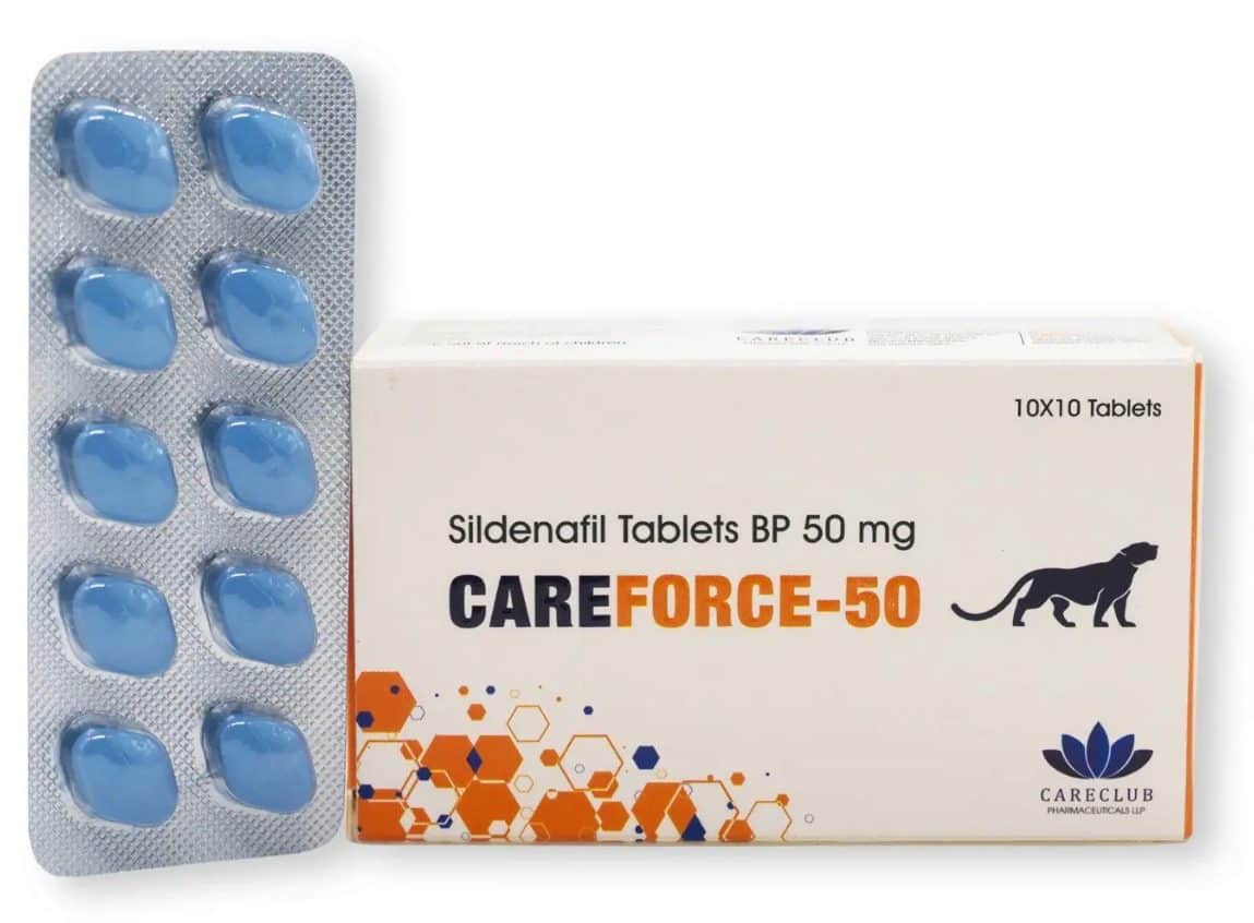 Careforce 50mg Sildenafil BP 100 compresse Farmacia UE