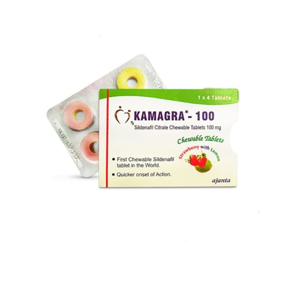 Kamagra 100 CT Fragola e Limone Sildenafil Citrato CT 1×4 Farmacia UE