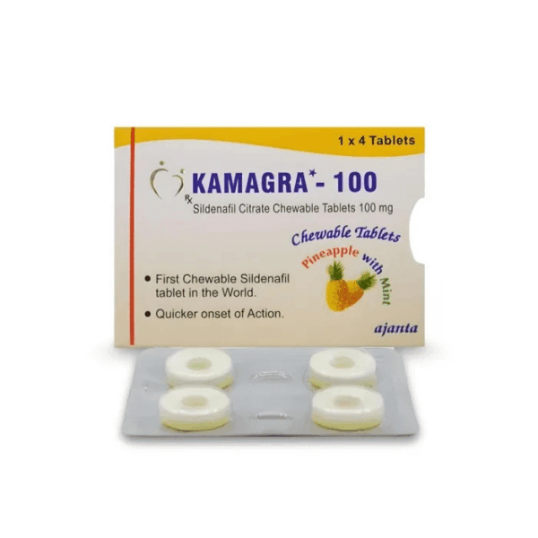 Kamagra 100 Ananas e Menta Sildenafil Citrato CT 1×4 Farmacia UE