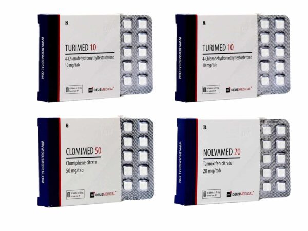 14 PACCHETTO PER L'AUMENTO DELLA MASSA LEADER TURINABOL PROTECTION PCT 4 settimane Deus Medical
