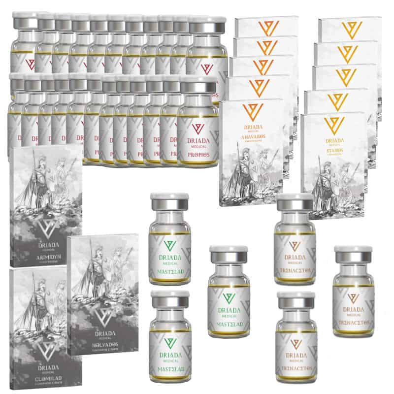 PACCHETTO PER L'AUMENTO DI MASSA MAGRA ESTREMO Test P Tren A Mast P Anavar Winstrol Orale 16 settimane DRIADA