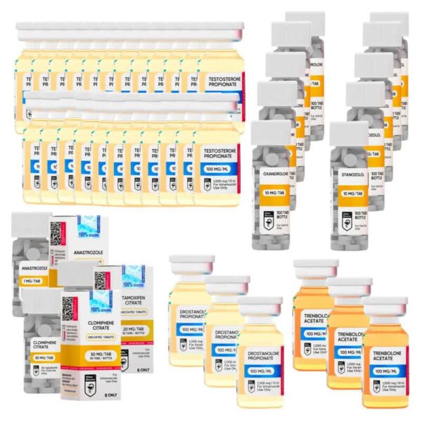 PACCHETTO ESTREMO PER L'AUMENTO DELLA MASSA MAGRA Test P Tren A Mast P Anavar Winstrol Orale 16 settimane HILMA