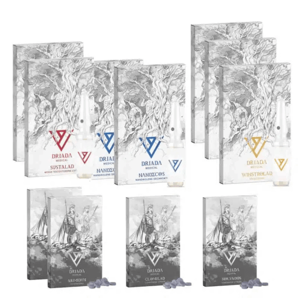 Kit per l'aumento di massa secca (INIEZIONE) SUSTANON + DECA + WINSTROL (8 settimane) Driada Medical