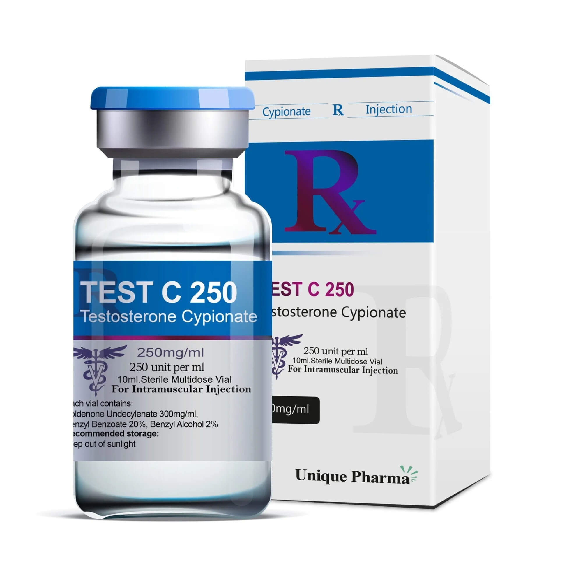 Test C 250 - Testosterone cipionato (250 mg/ml 10 ml) - UNIQUE-PHARMA