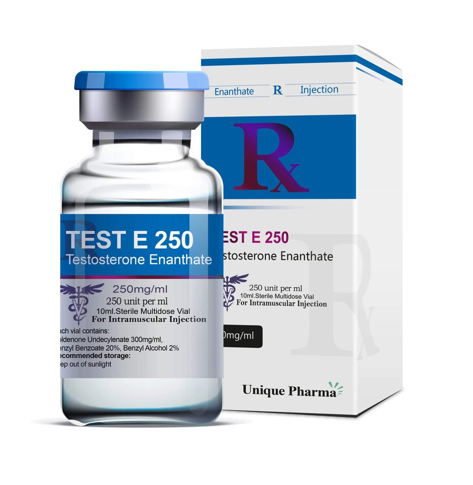 Test E 250 - Testosterone enantato (250 mg/ml 10 ml) - UNIQUE-PHARMA