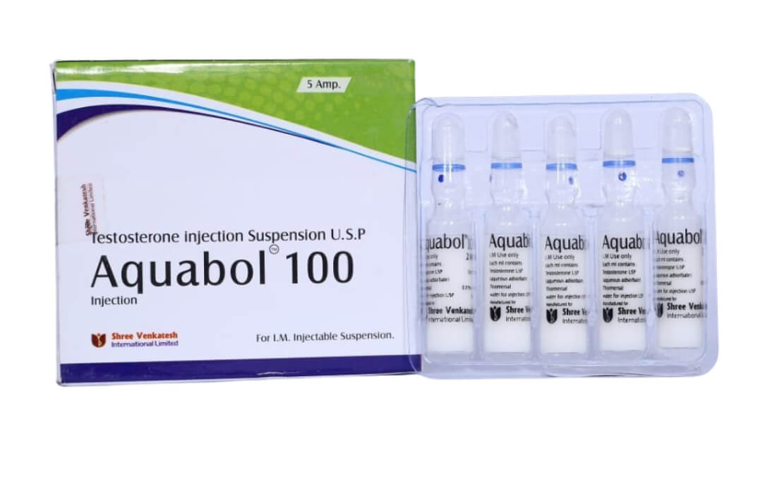 AQUABOL - Sospensione di testosterone 100 mg/ml (5 fiale x 1 ml) - Shree Venkatesh