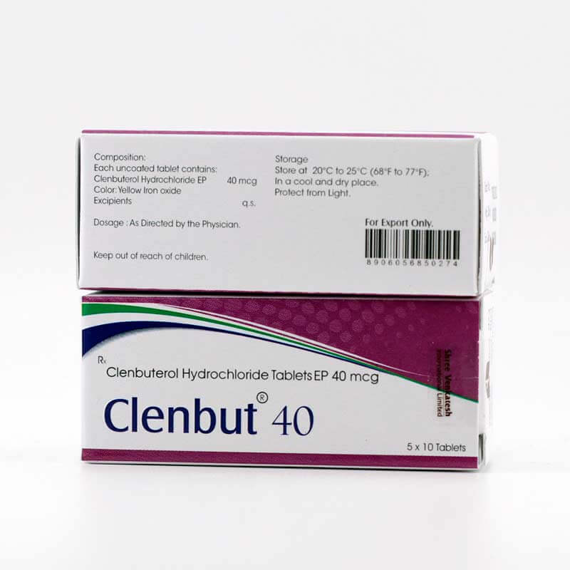 CLENBUT 40 - Clenbuterone Hcl 40mcg (50 compresse) - Shree Venkatesh