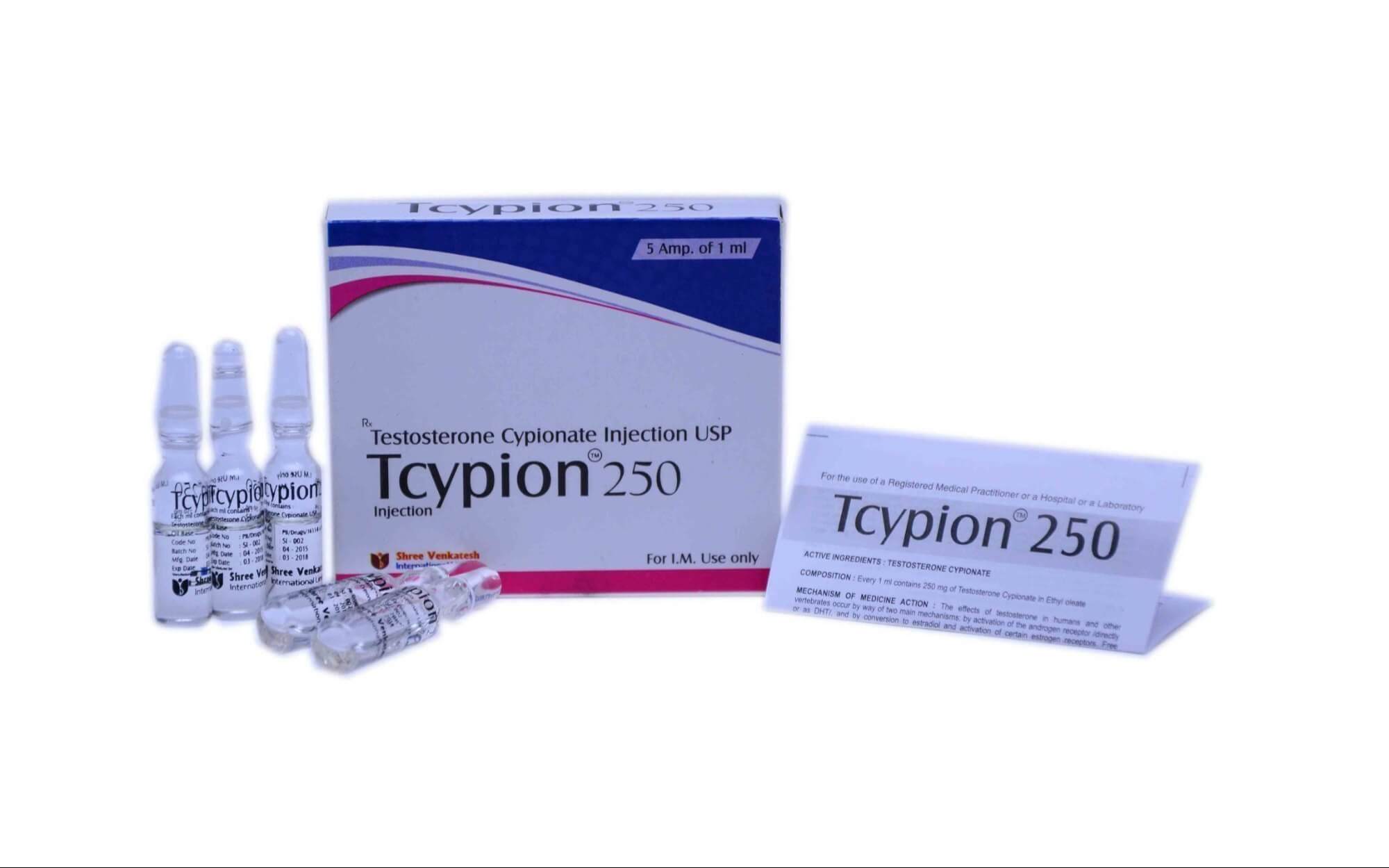 TCYPION - Testosterone Cypionate 250mg/ml (5 fiale x 1ml) - Shree Venkatesh