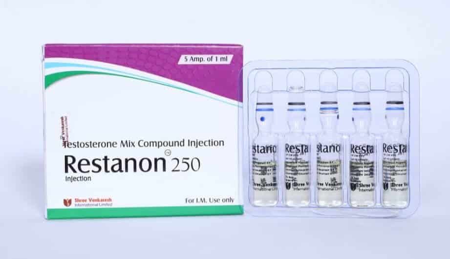 RESTANON - Composto di testosterone 250 mg/ml (5 fiale x 1 ml) - Shree Venkatesh